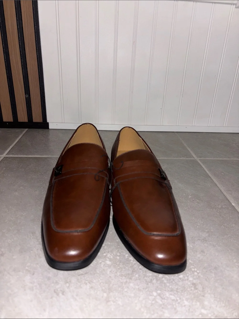 Calvin Klein Men's Brown Leather Penny Loafers